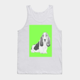 Basset Hound Puppy in Green Tank Top